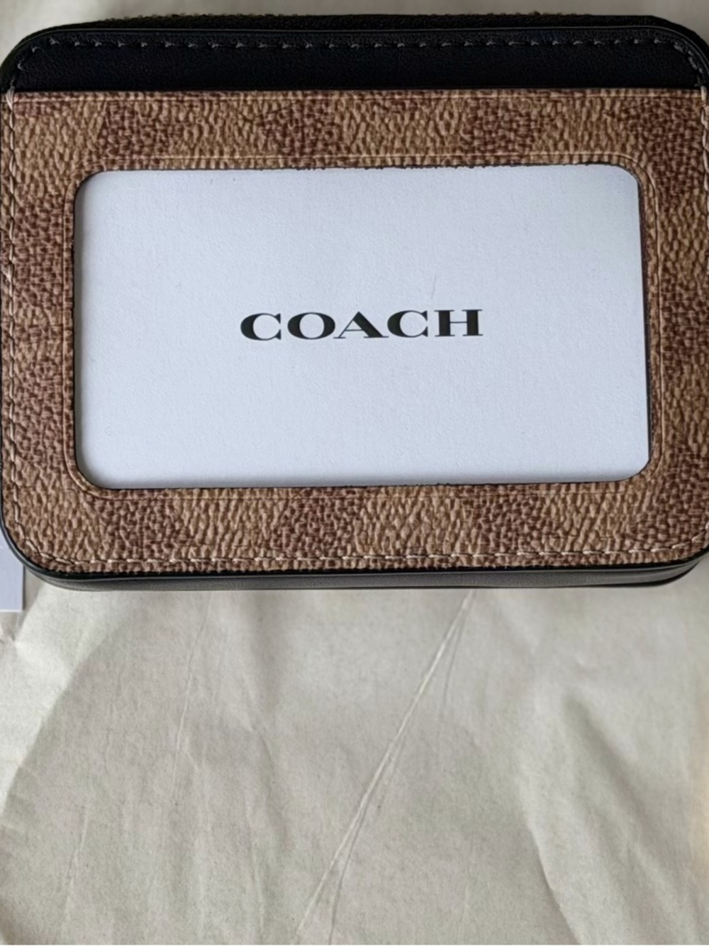 NWT-Coach Zip Card Case In Signature Canvas - Picture 4 of 11